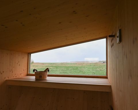 Blick aus der Tinyhouse Sauna nach draußen