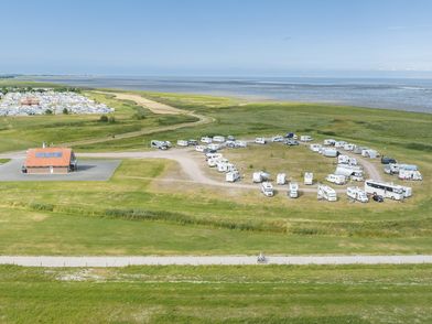 Reisemobilstellplatz Ostdüne aus der Luft