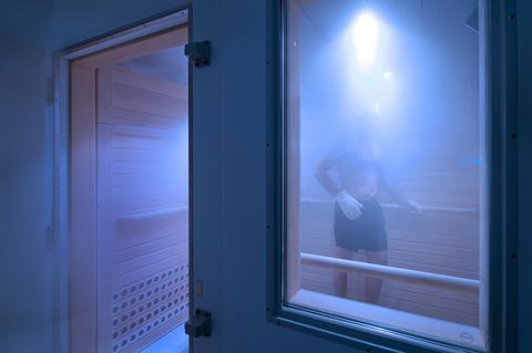 Kältekammer mit blauem Licht