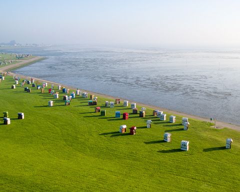 Luftansicht vom Grünstrand Horumersiel